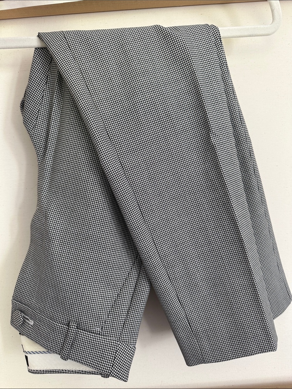 J. Crew High-Rise Cameron Pant in Grey Houndstooth Four-Season Stretch